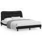 vidaXL Estructura de cama con cabecero cuero sintético negro y blanco vidaXL Estructura de cama con cabecero cuero sintético negro y blanco