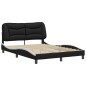 vidaXL Estructura de cama con cabecero cuero sintético negro y blanco vidaXL Estructura de cama con cabecero cuero sintético negro y blanco