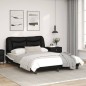 vidaXL Estructura de cama con cabecero cuero sintético negro y blanco vidaXL Estructura de cama con cabecero cuero sintético negro y blanco