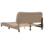 vidaXL Estructura de cama cabecero cuero sintético capuchino 140x190cm vidaXL Estructura de cama cabecero cuero sintético capuchino 140x190cm