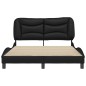 vidaXL Estructura de cama con cabecero cuero sintético negro 140x200cm vidaXL Estructura de cama con cabecero cuero sintético negro 140x200cm
