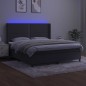 vidaXL Cama box spring colchón y LED terciopelo gris oscuro 160x200 cm vidaXL Cama box spring colchón y LED terciopelo gris oscuro 160x200 cm
