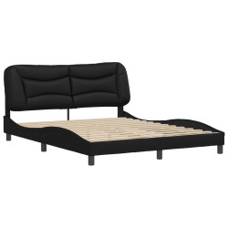 vidaXL Estructura de cama con cabecero cuero sintético negro 160x200cm