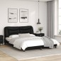 vidaXL Estructura de cama con cabecero cuero sintético negro 160x200cm vidaXL Estructura de cama con cabecero cuero sintético negro 160x200cm