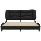 vidaXL Estructura de cama con cabecero cuero sintético negro 160x200cm vidaXL Estructura de cama con cabecero cuero sintético negro 160x200cm