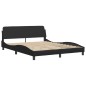 vidaXL Estructura de cama con cabecero cuero sintético negro 160x200cm vidaXL Estructura de cama con cabecero cuero sintético negro 160x200cm