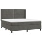 vidaXL Cama box spring colchón y LED terciopelo gris oscuro 160x200 cm vidaXL Cama box spring colchón y LED terciopelo gris oscuro 160x200 cm