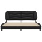 vidaXL Estructura de cama con cabecero cuero sintético negro 180x200cm vidaXL Estructura de cama con cabecero cuero sintético negro 180x200cm