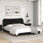vidaXL Estructura cama cabecero cuero sintético negro blanco 160x200cm