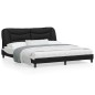 vidaXL Estructura de cama con cabecero cuero sintético negro y blanco