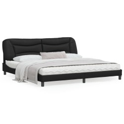 vidaXL Estructura de cama con cabecero cuero sintético negro 200x200cm