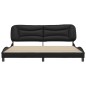 vidaXL Estructura de cama con cabecero cuero sintético negro 200x200cm vidaXL Estructura de cama con cabecero cuero sintético negro 200x200cm
