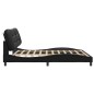 vidaXL Estructura de cama con cabecero cuero sintético negro 200x200cm vidaXL Estructura de cama con cabecero cuero sintético negro 200x200cm