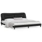 vidaXL Estructura de cama con cabecero cuero sintético negro y blanco vidaXL Estructura de cama con cabecero cuero sintético negro y blanco