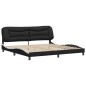vidaXL Estructura de cama con cabecero cuero sintético negro y blanco vidaXL Estructura de cama con cabecero cuero sintético negro y blanco