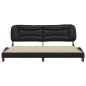 vidaXL Estructura de cama con cabecero cuero sintético negro y blanco vidaXL Estructura de cama con cabecero cuero sintético negro y blanco
