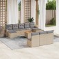 vidaXL Set de sofás de jardín 11pzas con cojines ratán sintético beige vidaXL Set de sofás de jardín 11pzas con cojines ratán sintético beige