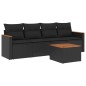 vidaXL Set de muebles de jardín 5 pzas y cojines ratán sintético negro
