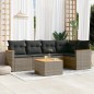 vidaXL Set de muebles de jardín 6 pzas y cojines ratán sintético gris vidaXL Set de muebles de jardín 6 pzas y cojines ratán sintético gris