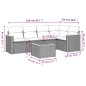 vidaXL Set de muebles de jardín 6 pzas y cojines ratán sintético gris vidaXL Set de muebles de jardín 6 pzas y cojines ratán sintético gris