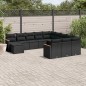 vidaXL Set de sofás de jardín 12 piezas cojines ratán sintético negro vidaXL Set de sofás de jardín 12 piezas cojines ratán sintético negro