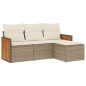 vidaXL Juego de sofás jardín con cojines 4 pzas ratán sintético beige vidaXL Juego de sofás jardín con cojines 4 pzas ratán sintético beige
