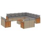 vidaXL Set sofás de jardín 14 pzas con cojines ratán sintético beige vidaXL Set sofás de jardín 14 pzas con cojines ratán sintético beige