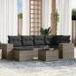 vidaXL Set de sofás de jardín 7 piezas con cojines ratán PE gris vidaXL Set de sofás de jardín 7 piezas con cojines ratán PE gris