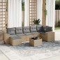 vidaXL Juego de sofás de jardín con cojines beige 8 pzas ratán PE vidaXL Juego de sofás de jardín con cojines beige 8 pzas ratán PE