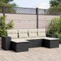 vidaXL Set de sofás de jardín 6 piezas y cojines ratán sintético negro vidaXL Set de sofás de jardín 6 piezas y cojines ratán sintético negro