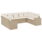 vidaXL Set de sofás de jardín 9 pzas con cojines ratán sintético beige vidaXL Set de sofás de jardín 9 pzas con cojines ratán sintético beige