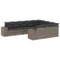 vidaXL Set de sofás de jardín 10 pzas con cojines ratán sintético gris vidaXL Set de sofás de jardín 10 pzas con cojines ratán sintético gris
