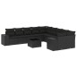 vidaXL Set de sofás de jardín 11 pzas y cojines ratán sintético negro vidaXL Set de sofás de jardín 11 pzas y cojines ratán sintético negro