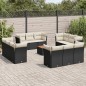 vidaXL Set de sofás de jardín y cojines 13 pzas ratán sintético negro vidaXL Set de sofás de jardín y cojines 13 pzas ratán sintético negro
