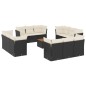 vidaXL Set de sofás de jardín y cojines 13 pzas ratán sintético negro vidaXL Set de sofás de jardín y cojines 13 pzas ratán sintético negro