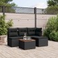 vidaXL Set de muebles de jardín 5 pzas y cojines ratán sintético negro vidaXL Set de muebles de jardín 5 pzas y cojines ratán sintético negro