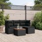vidaXL Set de muebles de jardín 5 pzas y cojines ratán sintético negro