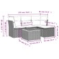 vidaXL Set de muebles de jardín 5 pzas y cojines ratán sintético negro