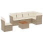 vidaXL Set sofás de jardín 7 piezas y cojines ratán sintético beige vidaXL Set sofás de jardín 7 piezas y cojines ratán sintético beige