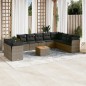 vidaXL Set de sofás de jardín 11 pzas y cojines ratán sintético gris vidaXL Set de sofás de jardín 11 pzas y cojines ratán sintético gris