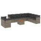 vidaXL Set de sofás de jardín 11 pzas y cojines ratán sintético gris vidaXL Set de sofás de jardín 11 pzas y cojines ratán sintético gris