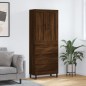 vidaXL Aparador alto madera contrachapada marrón roble 69,5x34x180 cm vidaXL Aparador alto madera contrachapada marrón roble 69,5x34x180 cm