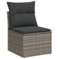 vidaXL Set de sofás de jardín 7 piezas con cojines ratán PE gris vidaXL Set de sofás de jardín 7 piezas con cojines ratán PE gris