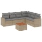 vidaXL Juego de sofás jardín con cojines beige mezcla 7 pzas ratán PE vidaXL Juego de sofás jardín con cojines beige mezcla 7 pzas ratán PE