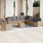 vidaXL Juego de sofás jardín con cojines beige mezcla 12 pzas ratán PE vidaXL Juego de sofás jardín con cojines beige mezcla 12 pzas ratán PE