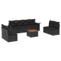 vidaXL Set de sofás de jardín 8 piezas y cojines ratán sintético negro vidaXL Set de sofás de jardín 8 piezas y cojines ratán sintético negro