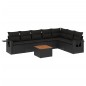 vidaXL Set de sofás de jardín 8 piezas y cojines ratán sintético negro vidaXL Set de sofás de jardín 8 piezas y cojines ratán sintético negro