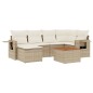 vidaXL Set sofás de jardín 7 piezas y cojines ratán sintético beige vidaXL Set sofás de jardín 7 piezas y cojines ratán sintético beige