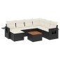 vidaXL Set de sofás de jardín 8 piezas y cojines ratán sintético negro vidaXL Set de sofás de jardín 8 piezas y cojines ratán sintético negro