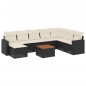 vidaXL Set de sofás de jardín 8 piezas y cojines ratán sintético negro vidaXL Set de sofás de jardín 8 piezas y cojines ratán sintético negro